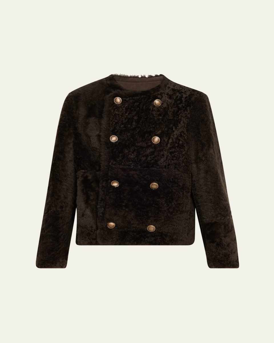 Reversible Sheep Shearling Double-Breasted Jacket